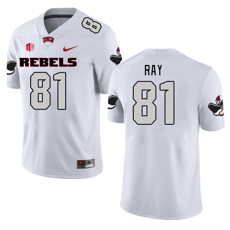 Men #81 Rogerick Ray UNLV Rebels 2023 College Football Jerseys Stitched-White - Click Image to Close